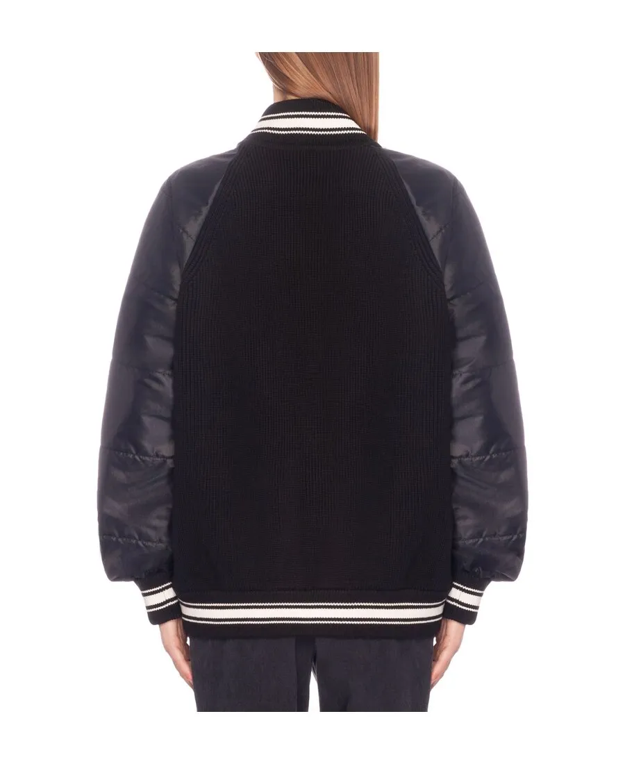 Ribbed Panel Bomber Jacket