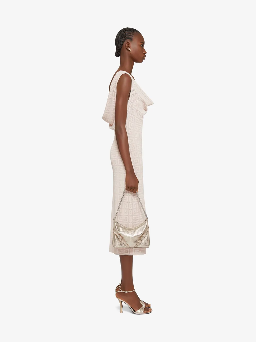 Monogrammed Drape Detailed Dress