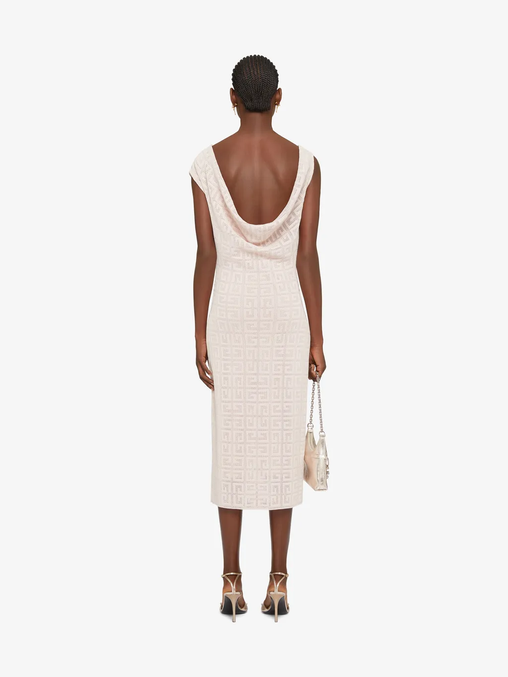 Monogrammed Drape Detailed Dress