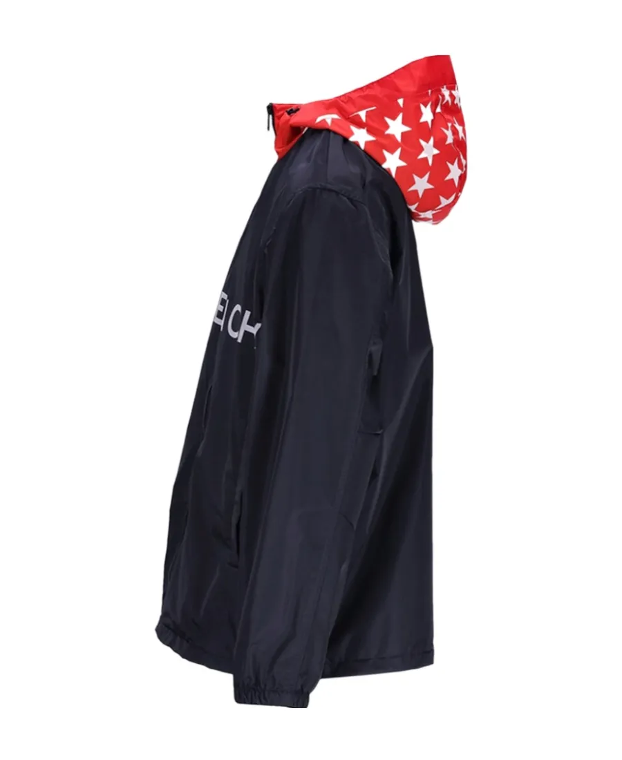 Logo Printed Hooded Windbreaker