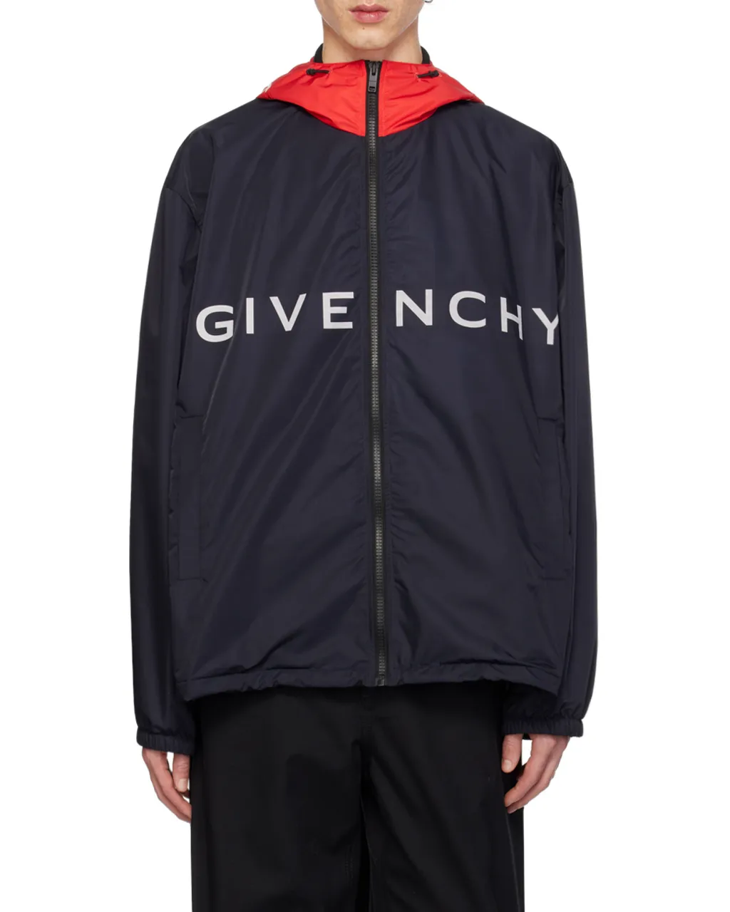 Logo Printed Hooded Windbreaker