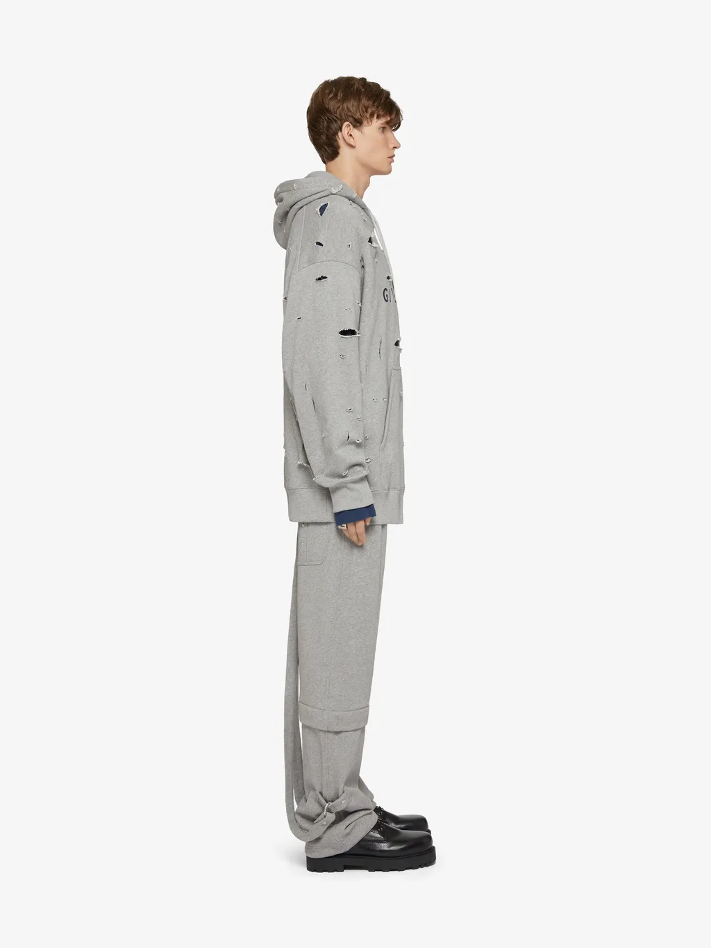 Oversized Hoodie In Destroyed Fleece