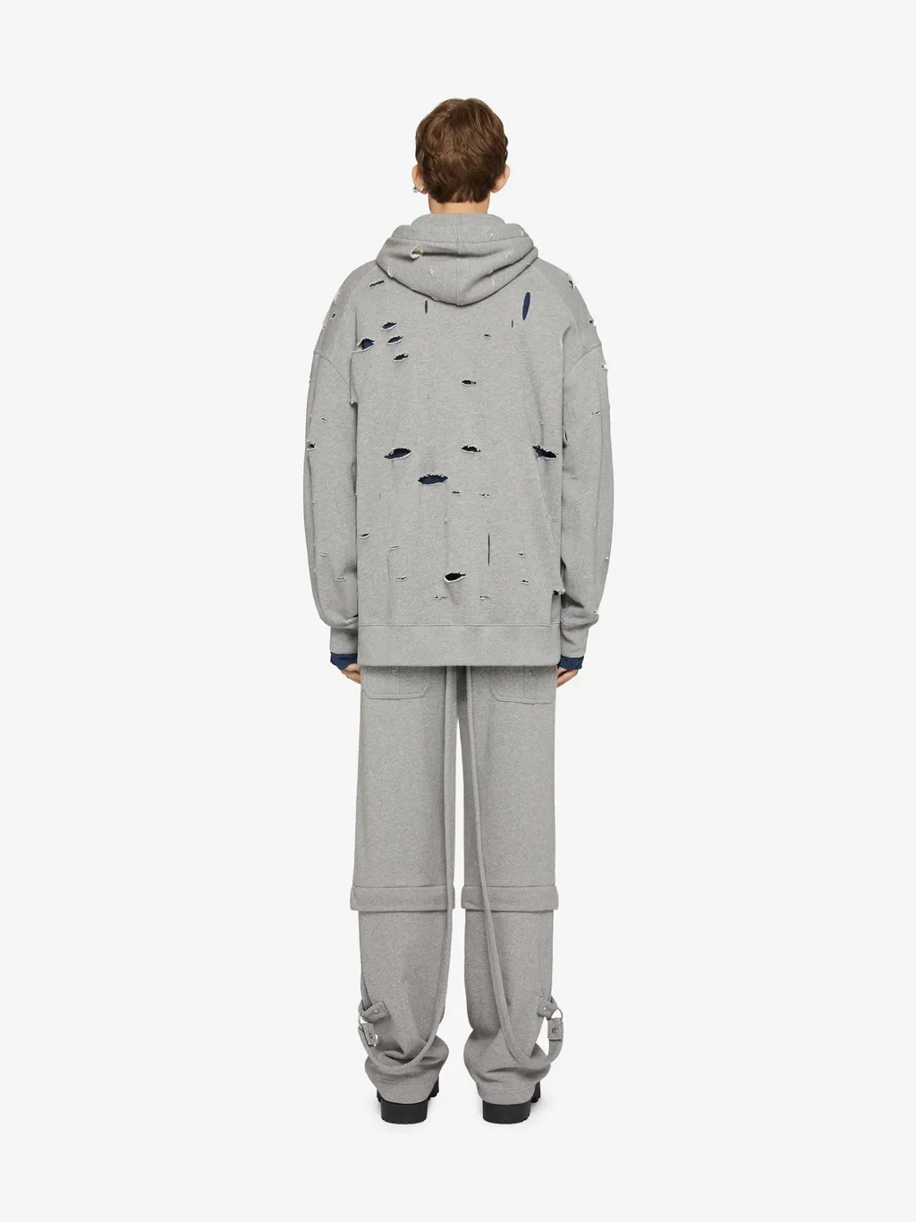 Oversized Hoodie In Destroyed Fleece