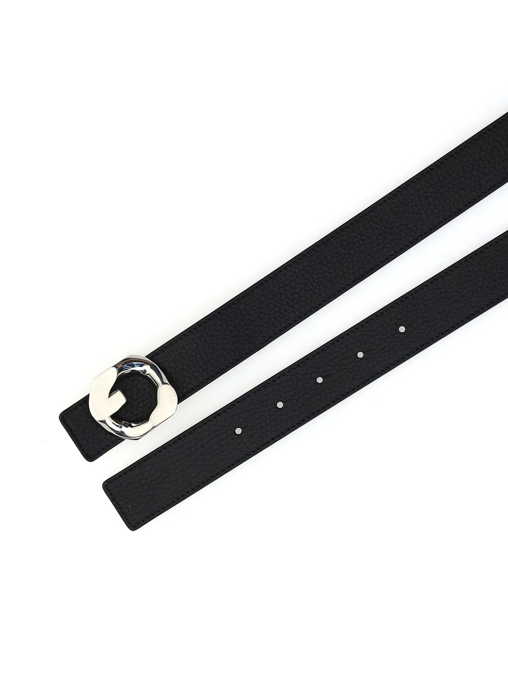 G Chain Buckle Leather Belt