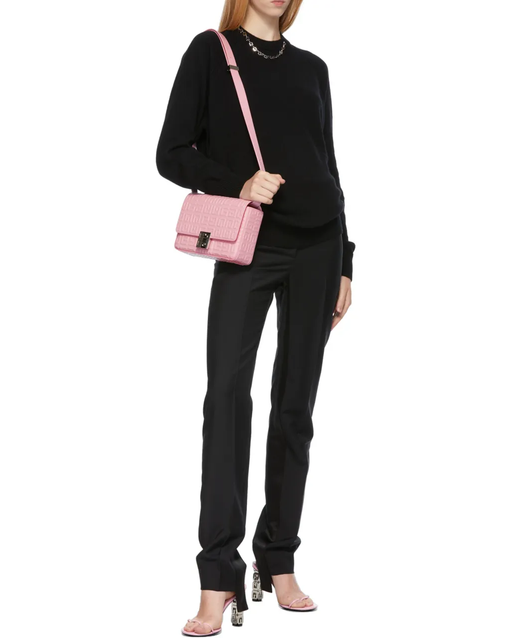 Sweater In Cashmere With Chain Collar
