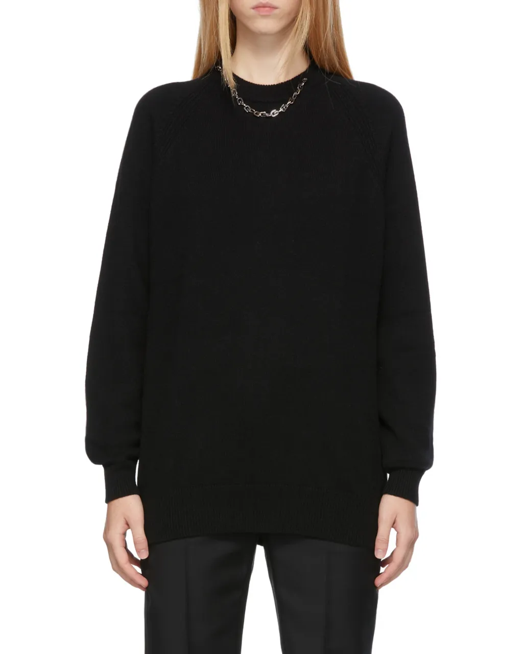 Sweater In Cashmere With Chain Collar