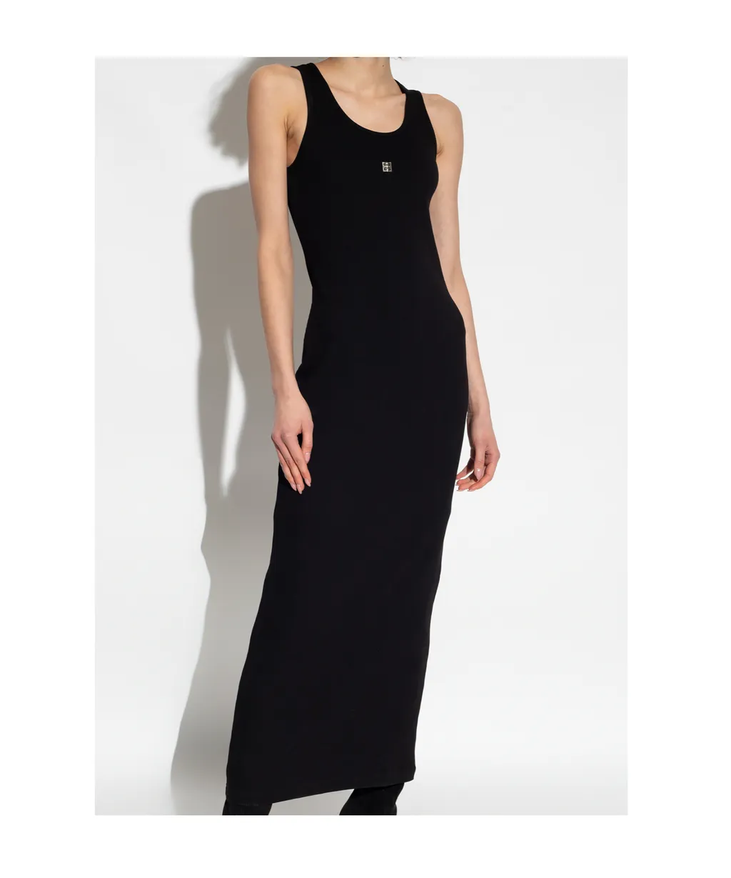 Logo Plaque Slip Dress