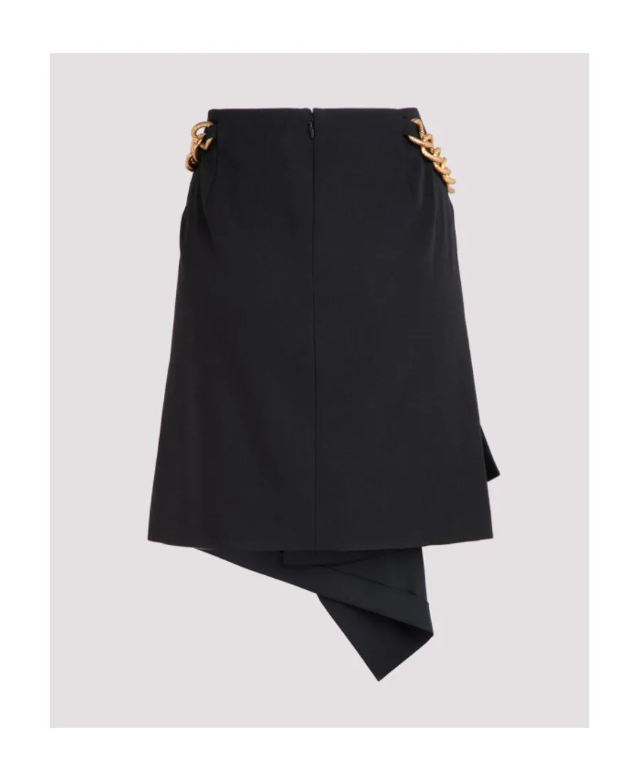 Chain-Detail Wrap Mini Skirt