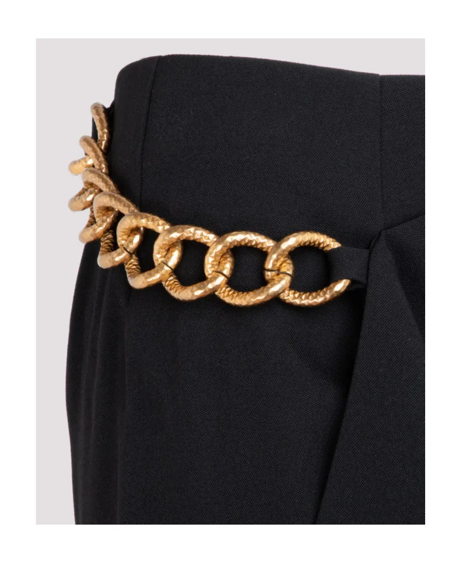 Chain-Detail Wrap Mini Skirt