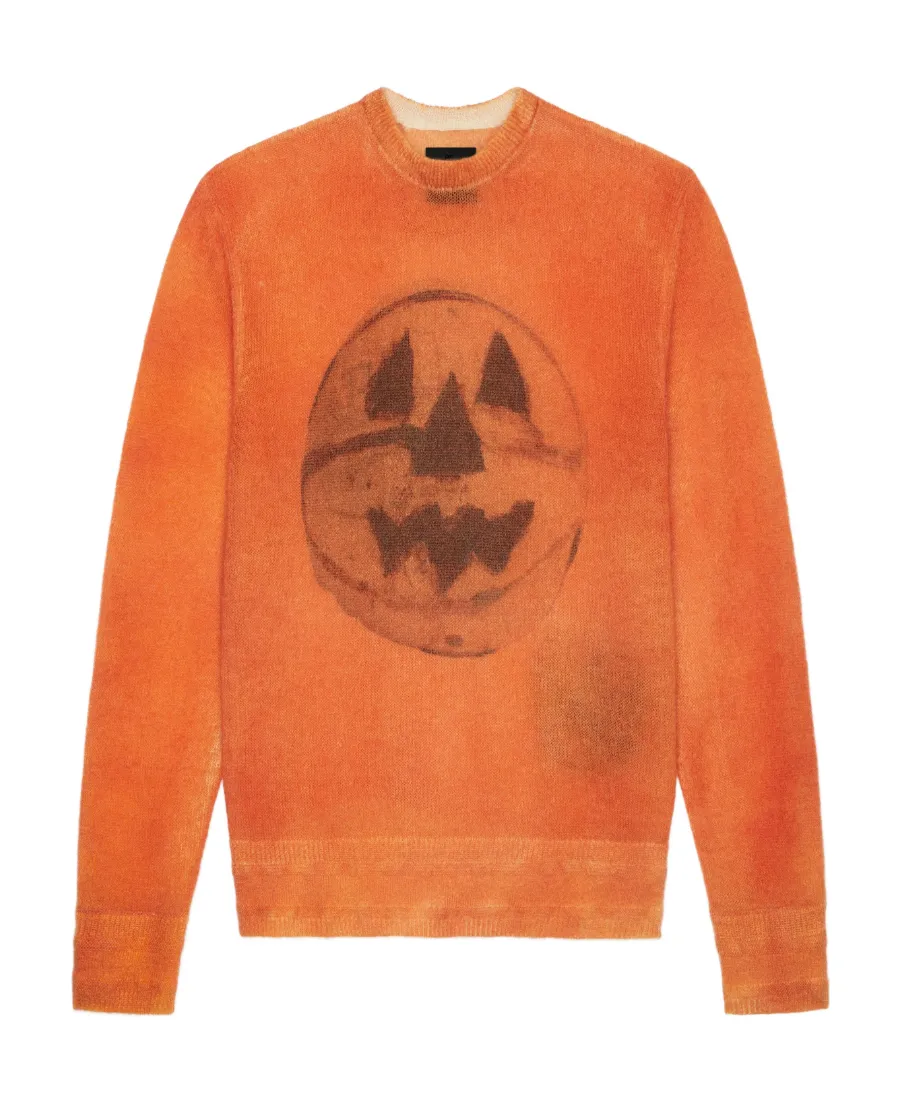 Ceramics-Printed Crewneck Knit Jumper