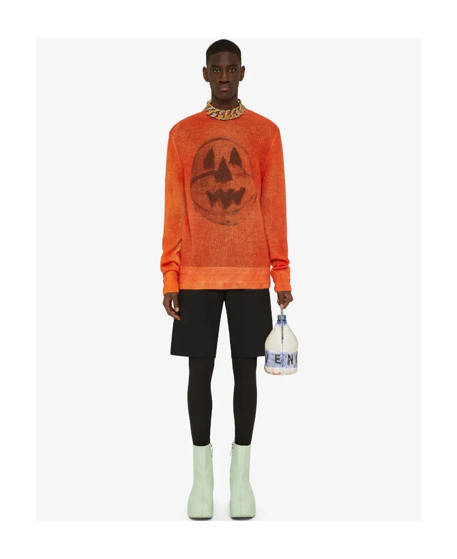 Ceramics-Printed Crewneck Knit Jumper