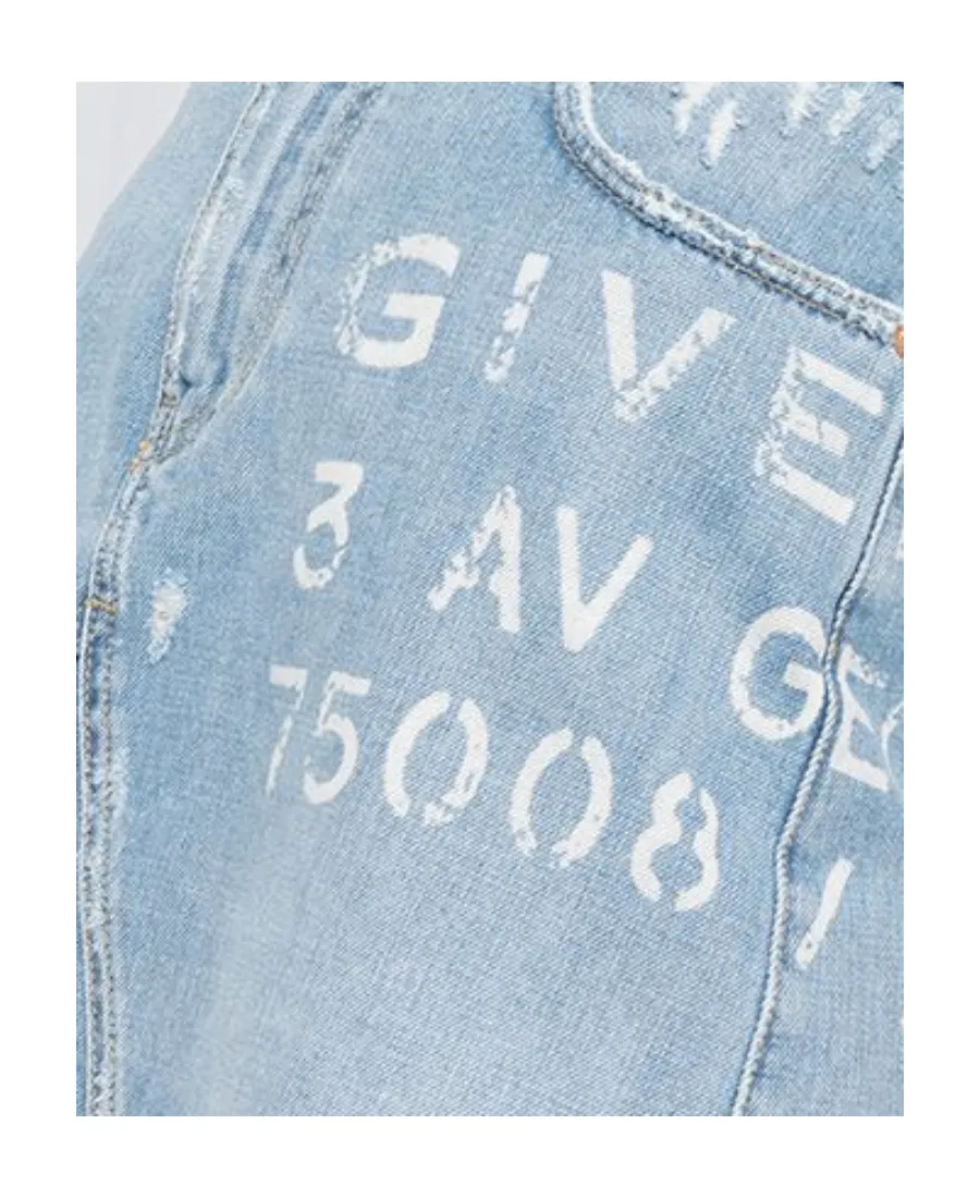 Logo-Print Denim Skirt