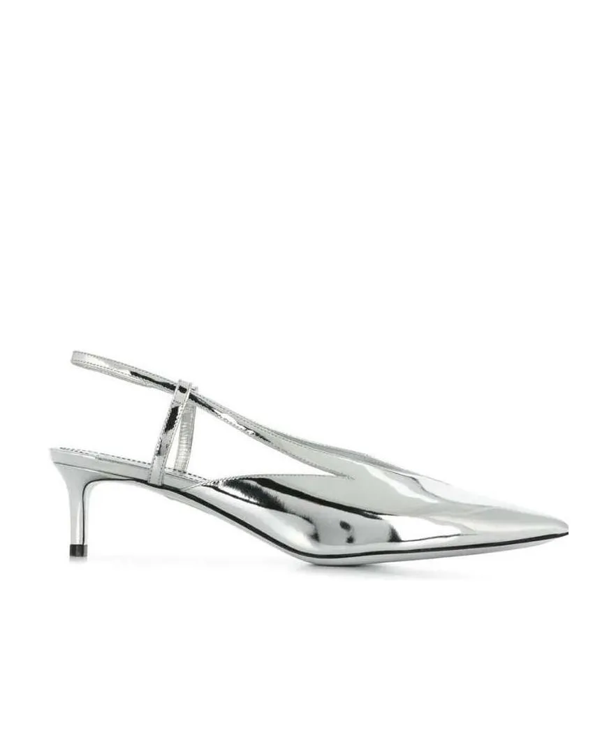 Mirrored Slingback Pumps