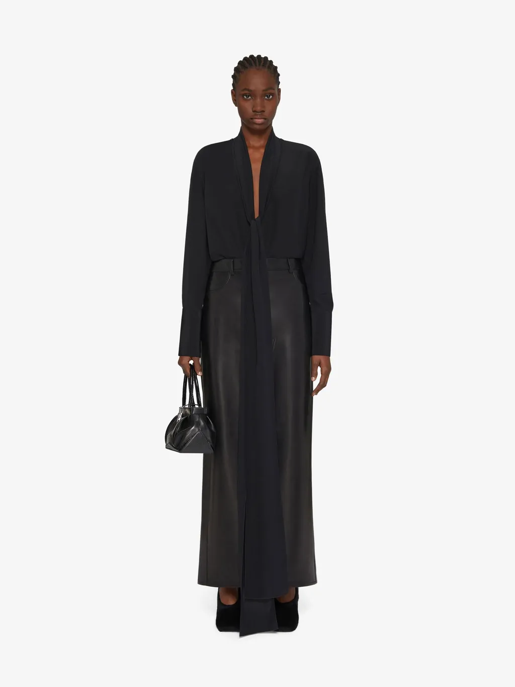 Long Removable Lavalliere Blouse