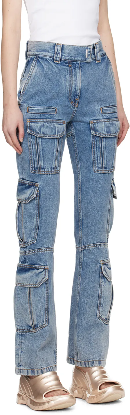 Logo Plaque Cargo Jeans