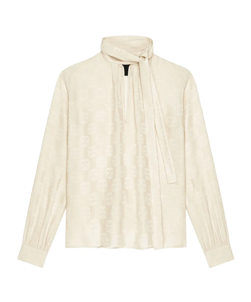 4G Jacquard Long-Sleeved Blouse