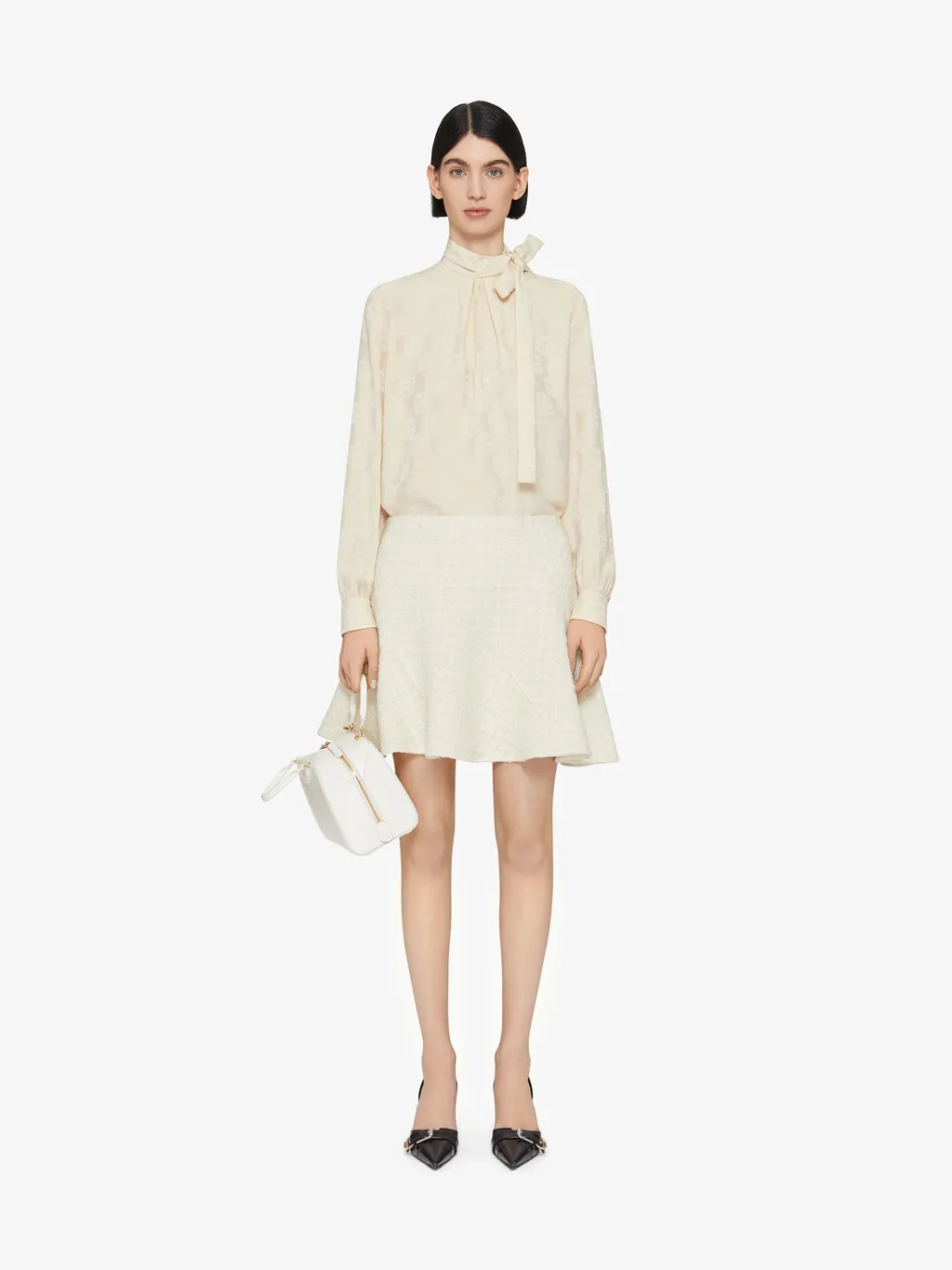 4G Jacquard Long-Sleeved Blouse