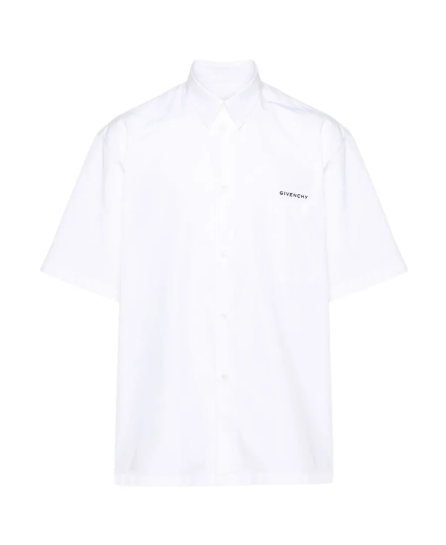 Logo Printed Collared Short-Sleeve Shirt