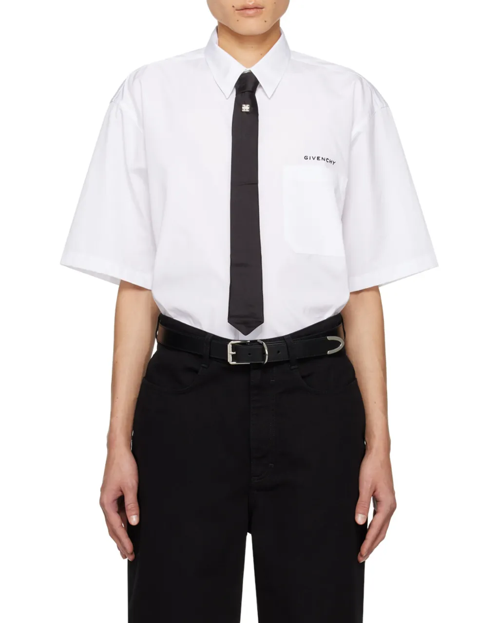 Logo Printed Collared Short-Sleeve Shirt