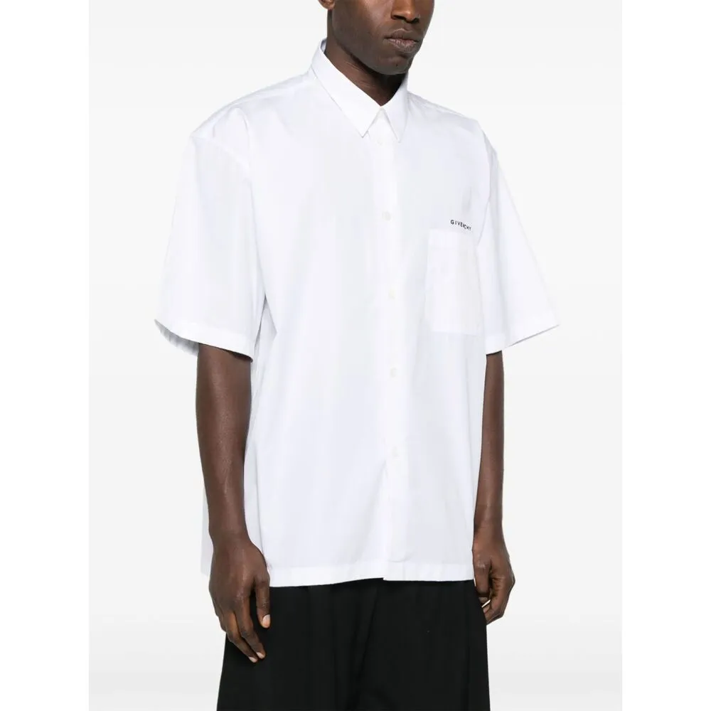 Logo Printed Collared Short-Sleeve Shirt