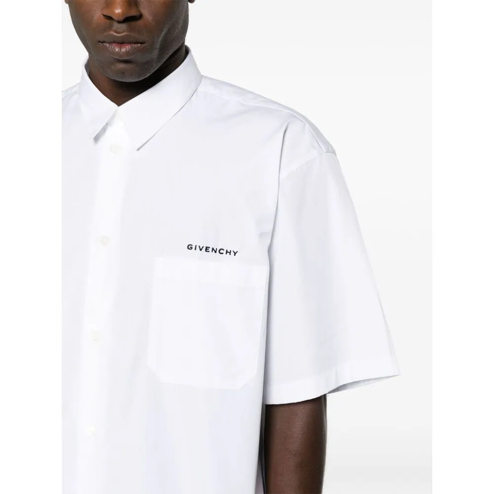 Logo Printed Collared Short-Sleeve Shirt