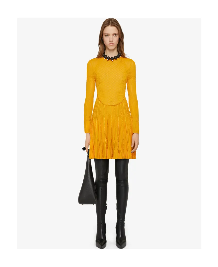 Crewneck Long-Sleeved Dress