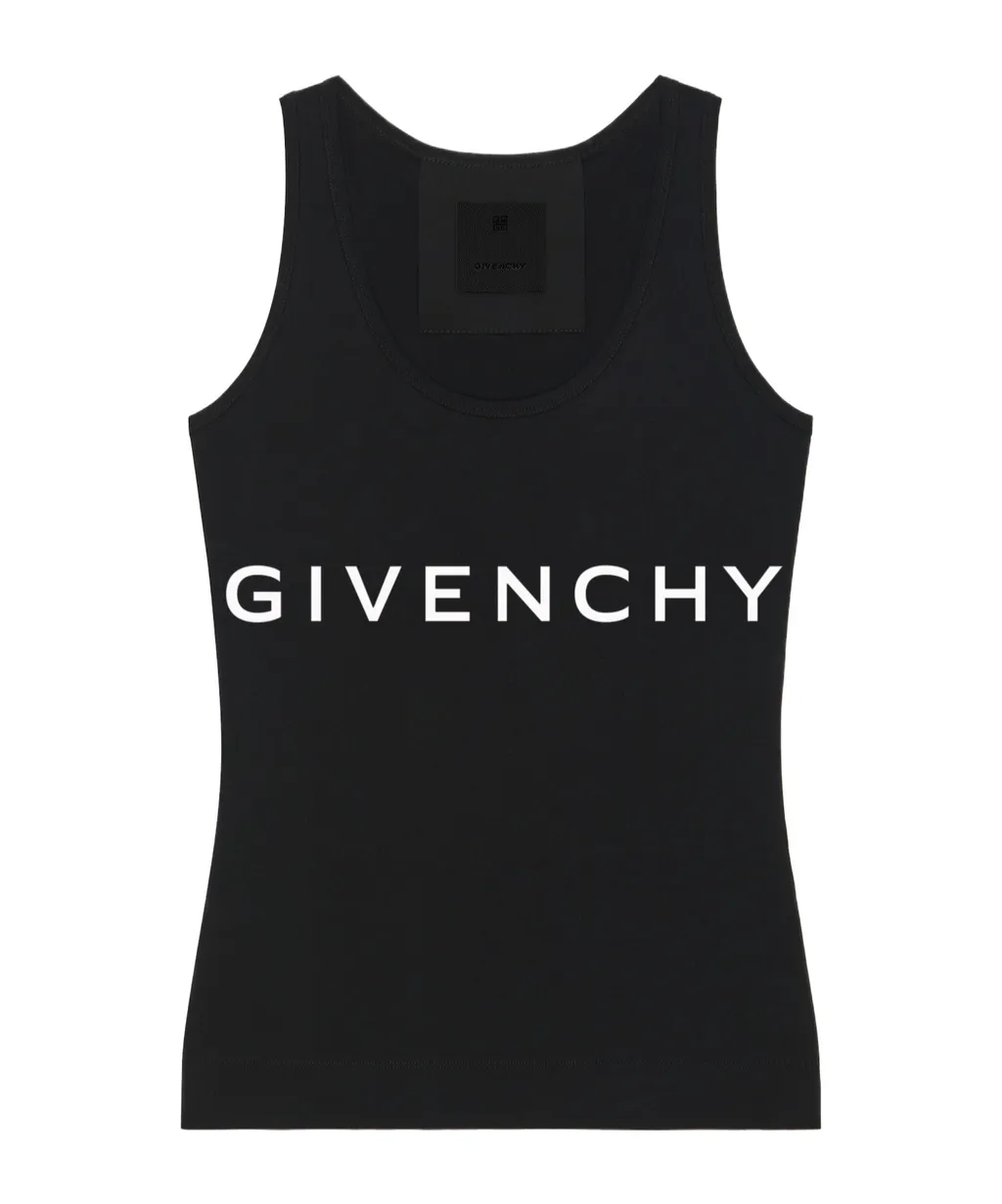 Logo Printed Crew Neck Tank Top