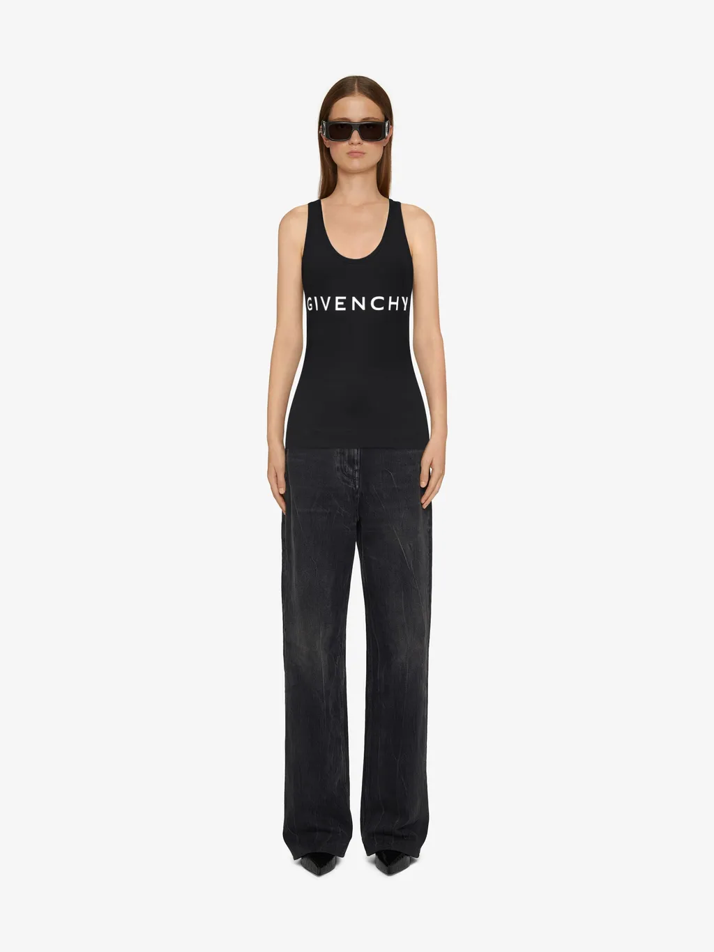 Logo Printed Crew Neck Tank Top