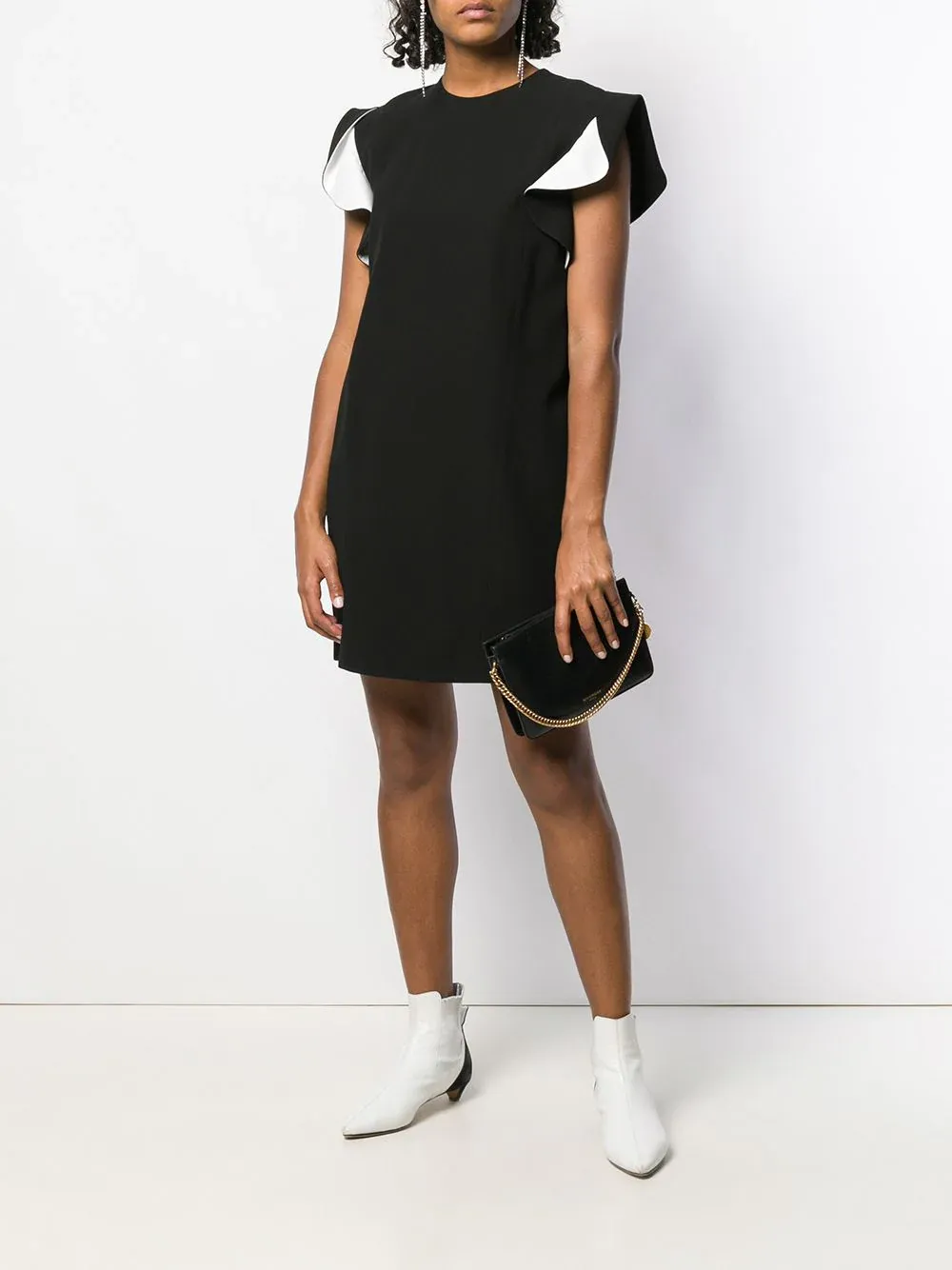 Ruffle Sleeve Straight Fit Dress