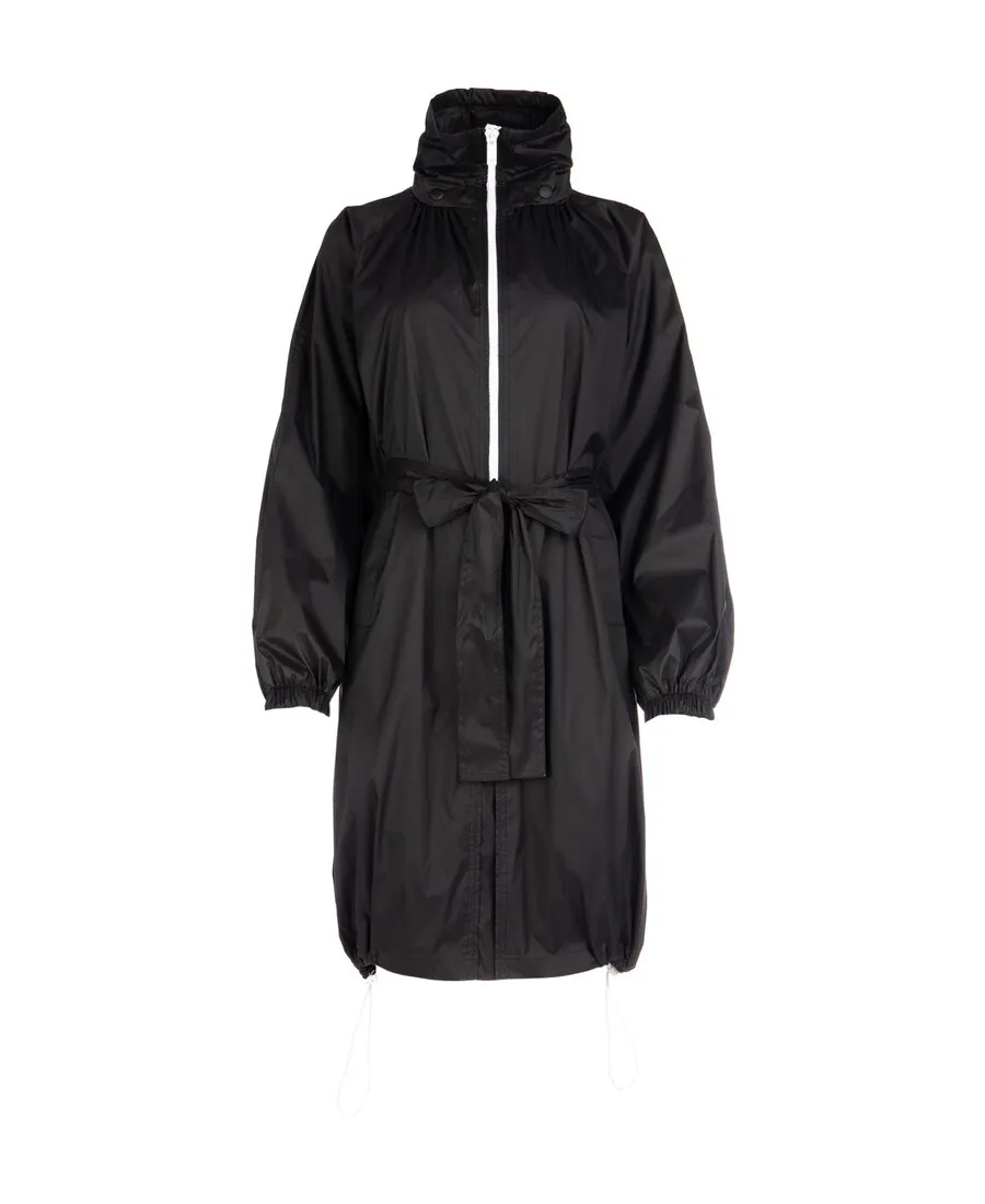 Mid-Length Belted Raincoat
