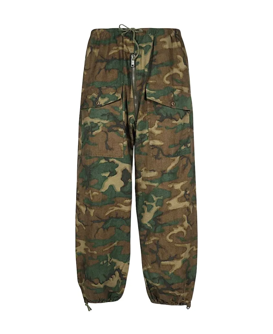 Camo Printed Drawstring Trousers