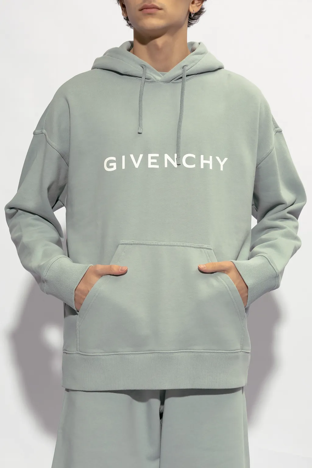 Logo Print Drawstring Hoodie