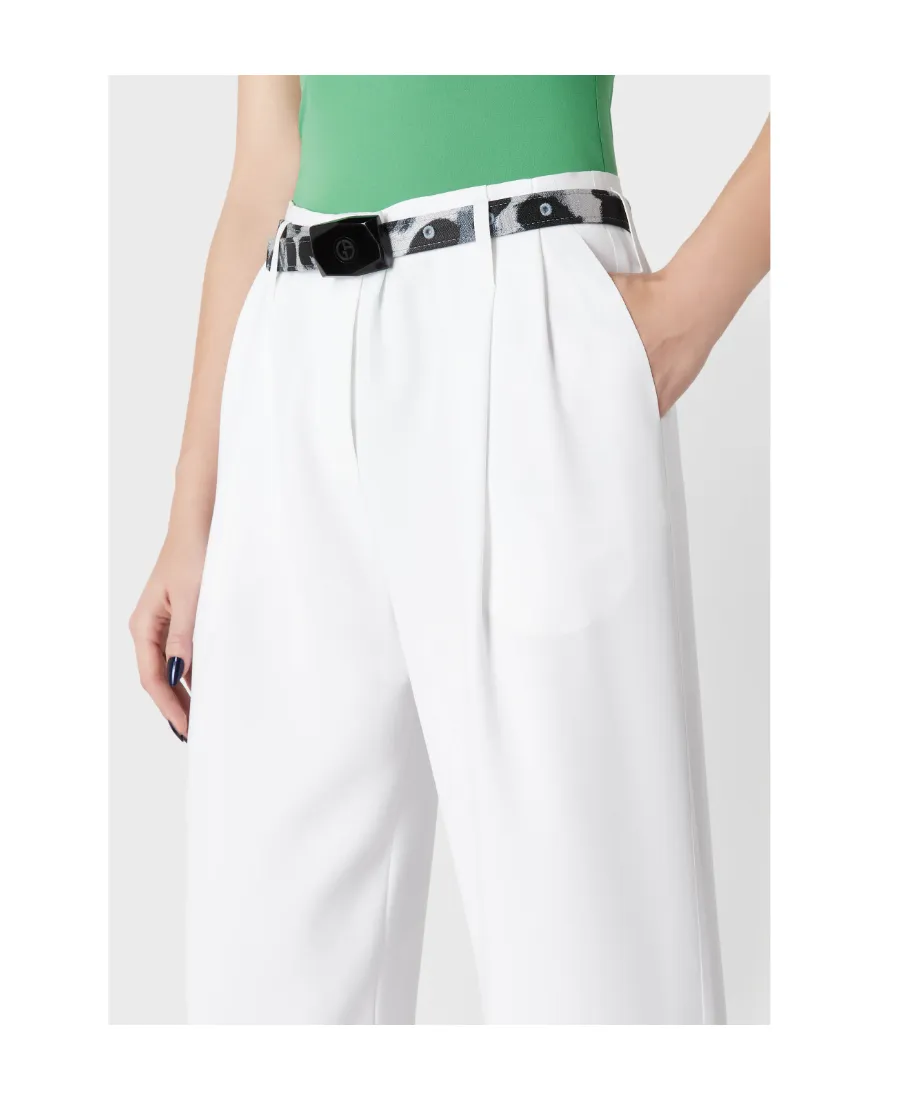 Straight Leg Pleated Trousers