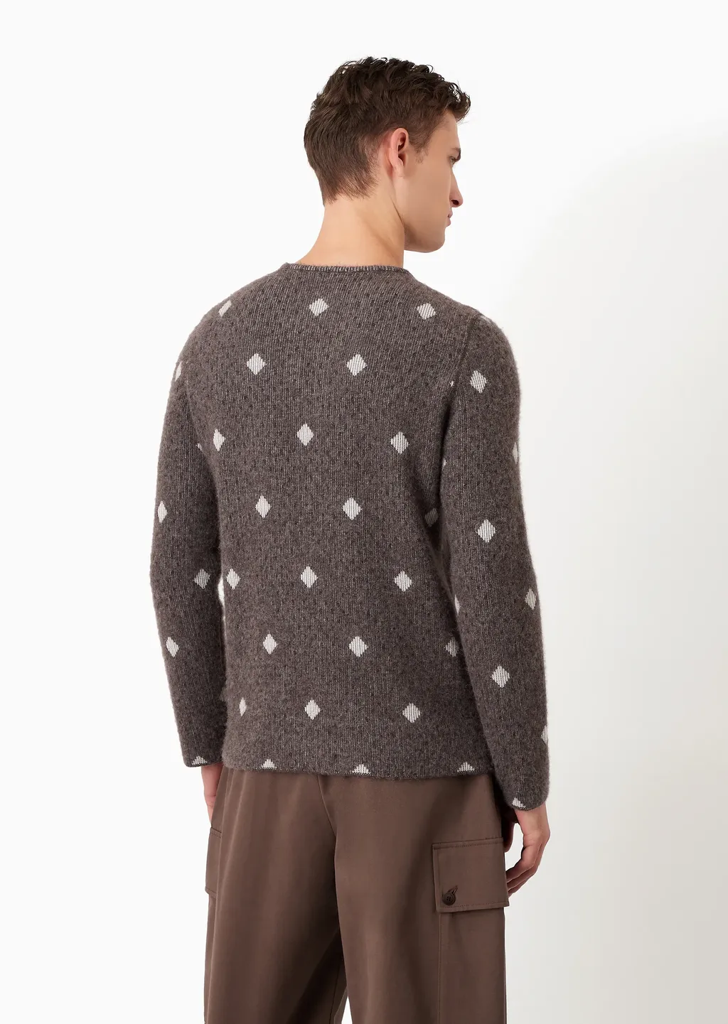 Diamond-Jacquard Crew-Neck Jumper