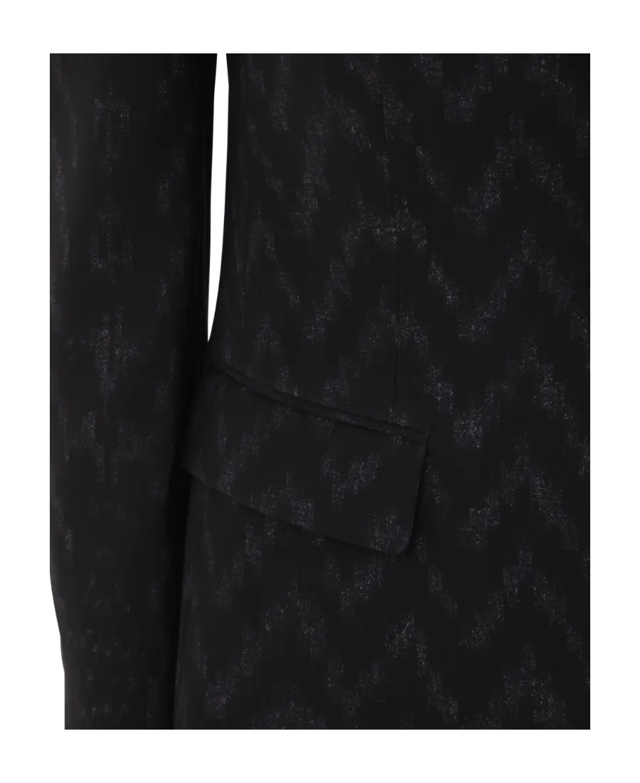 Single-Breasted Chevron-Print Jacket