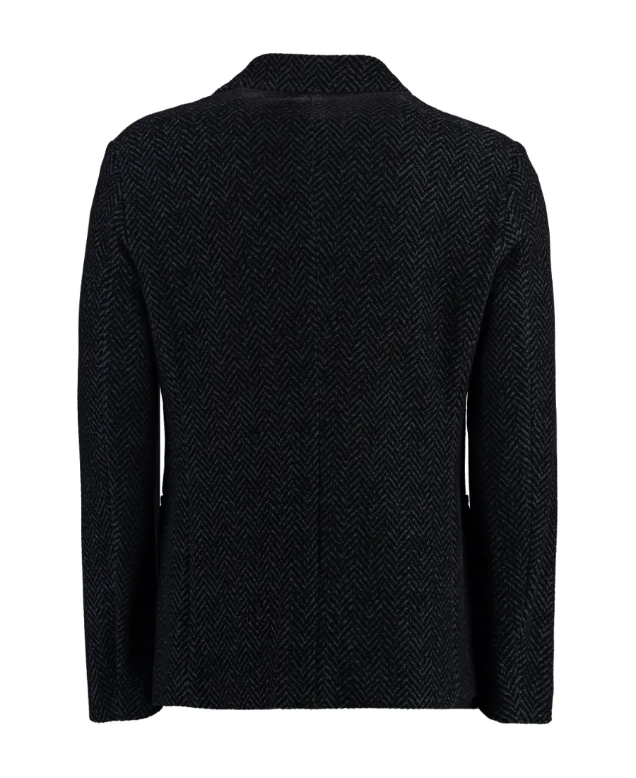 Chevron-Jacquard Single-Breasted Blazer