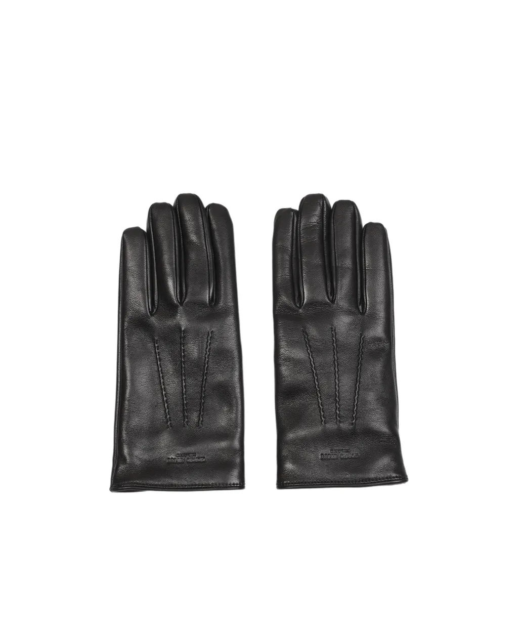 Logo-Stamped Leather Gloves