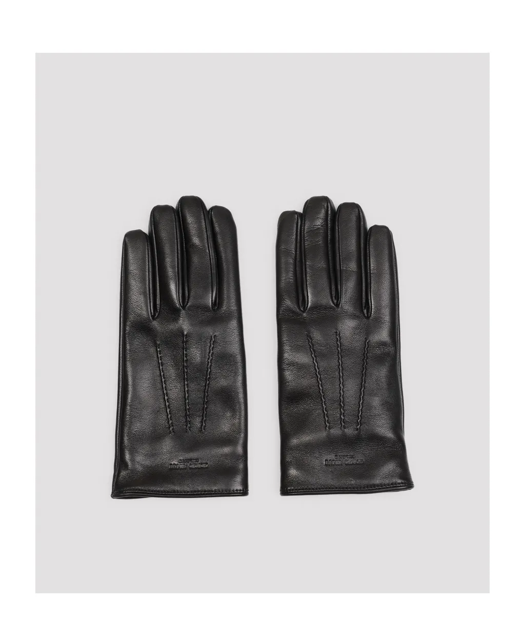 Logo-Stamped Leather Gloves