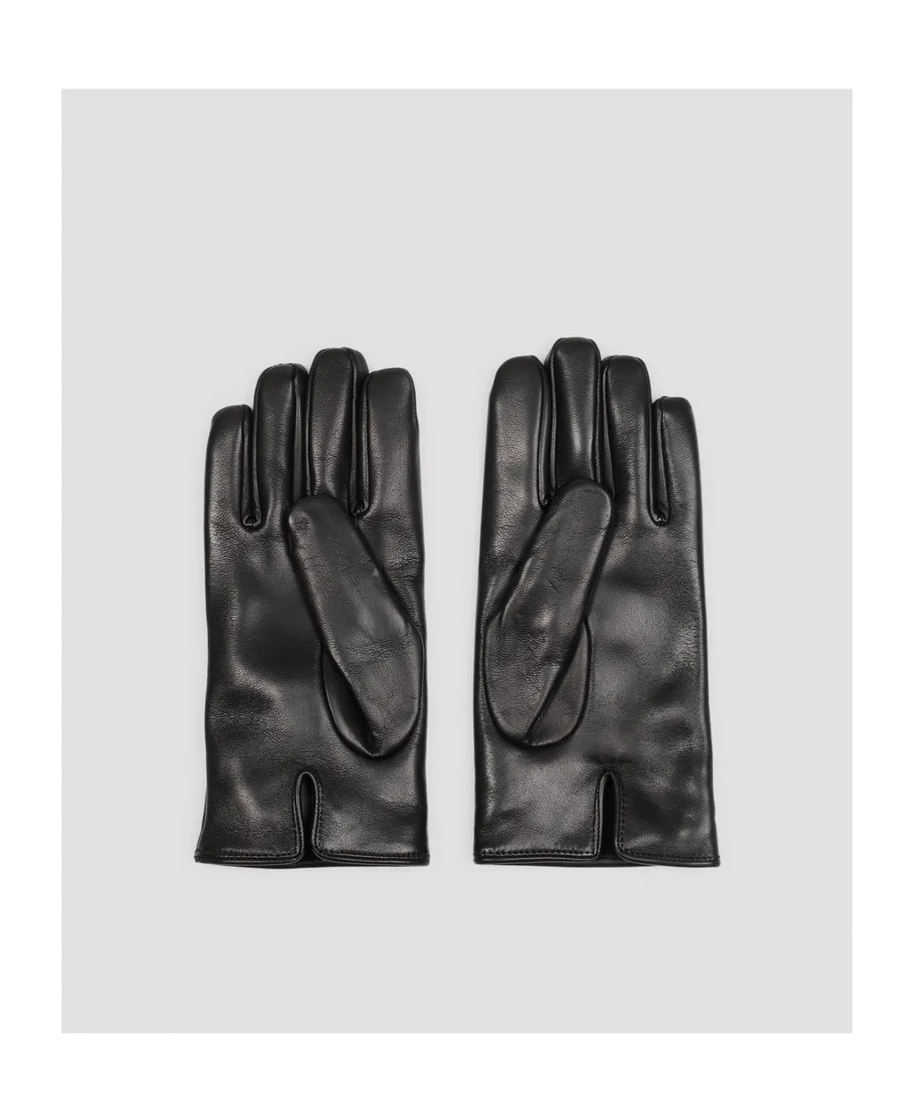 Logo-Stamped Leather Gloves