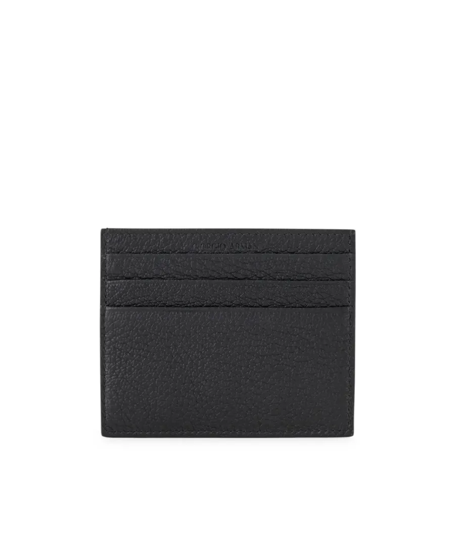 Grained-Textured Leather Card Holder