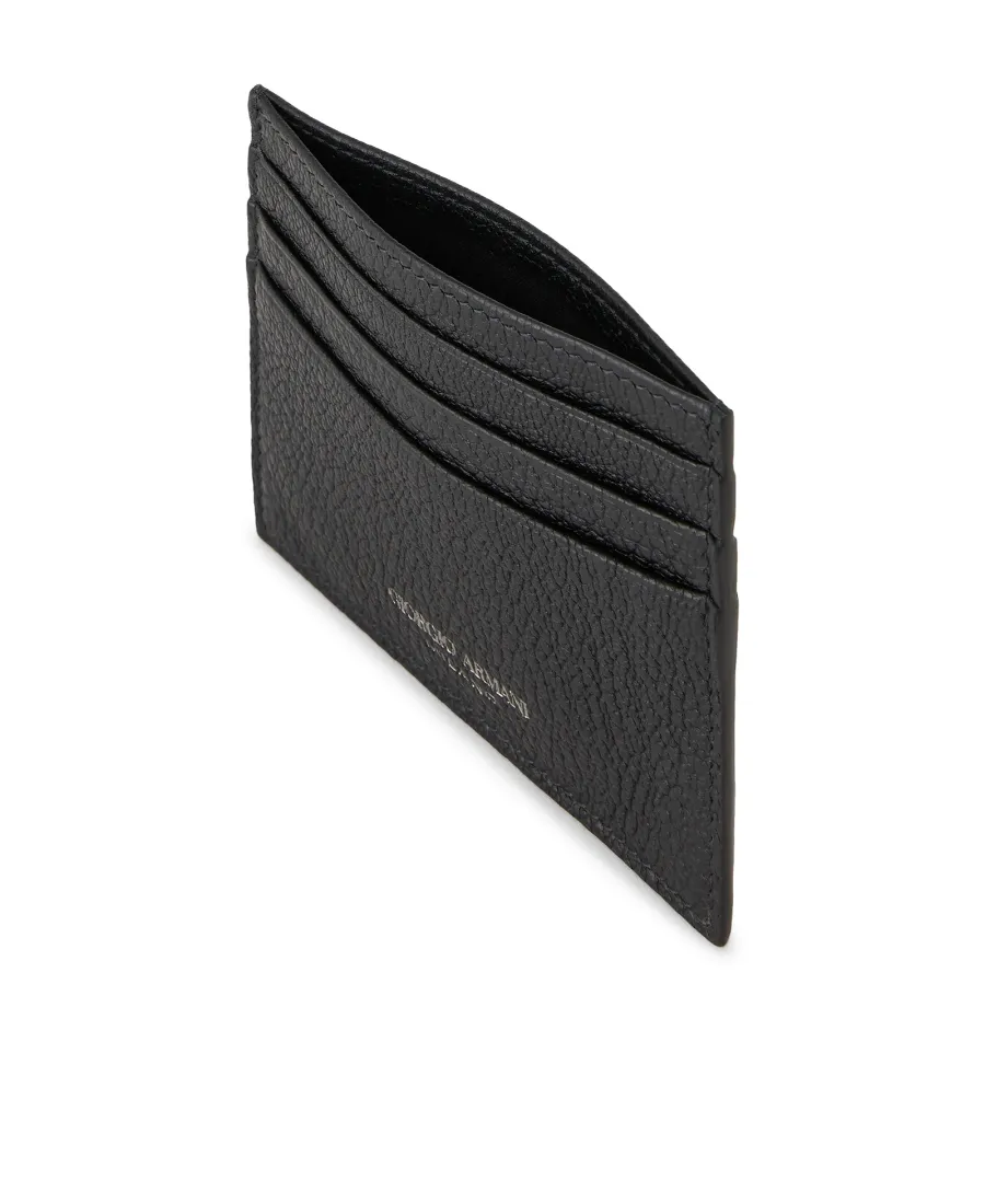 Grained-Textured Leather Card Holder