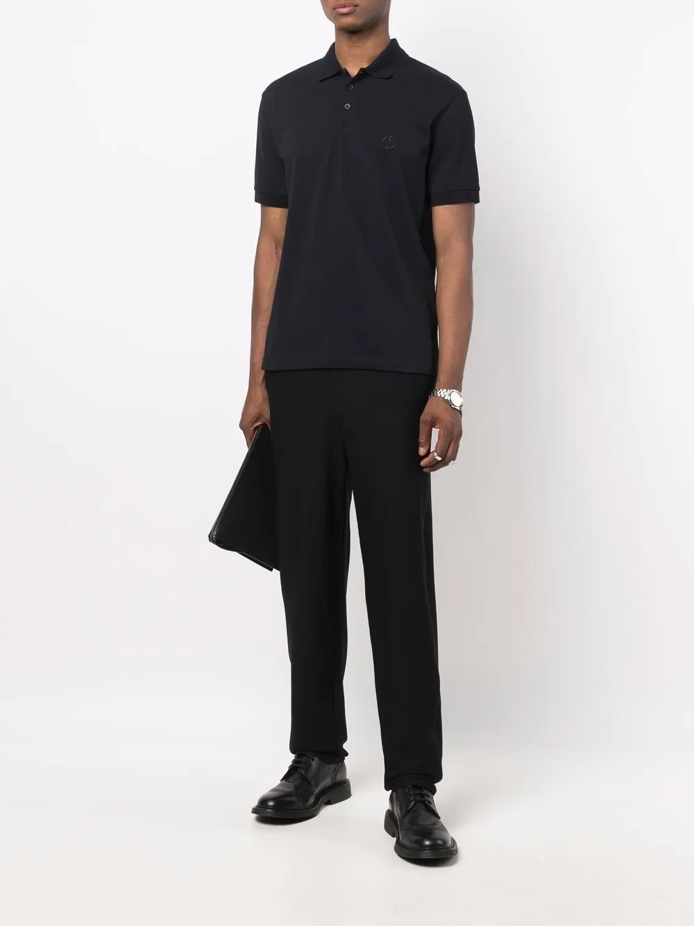 Logo Embroidered Short-Sleeved Polo Shirt