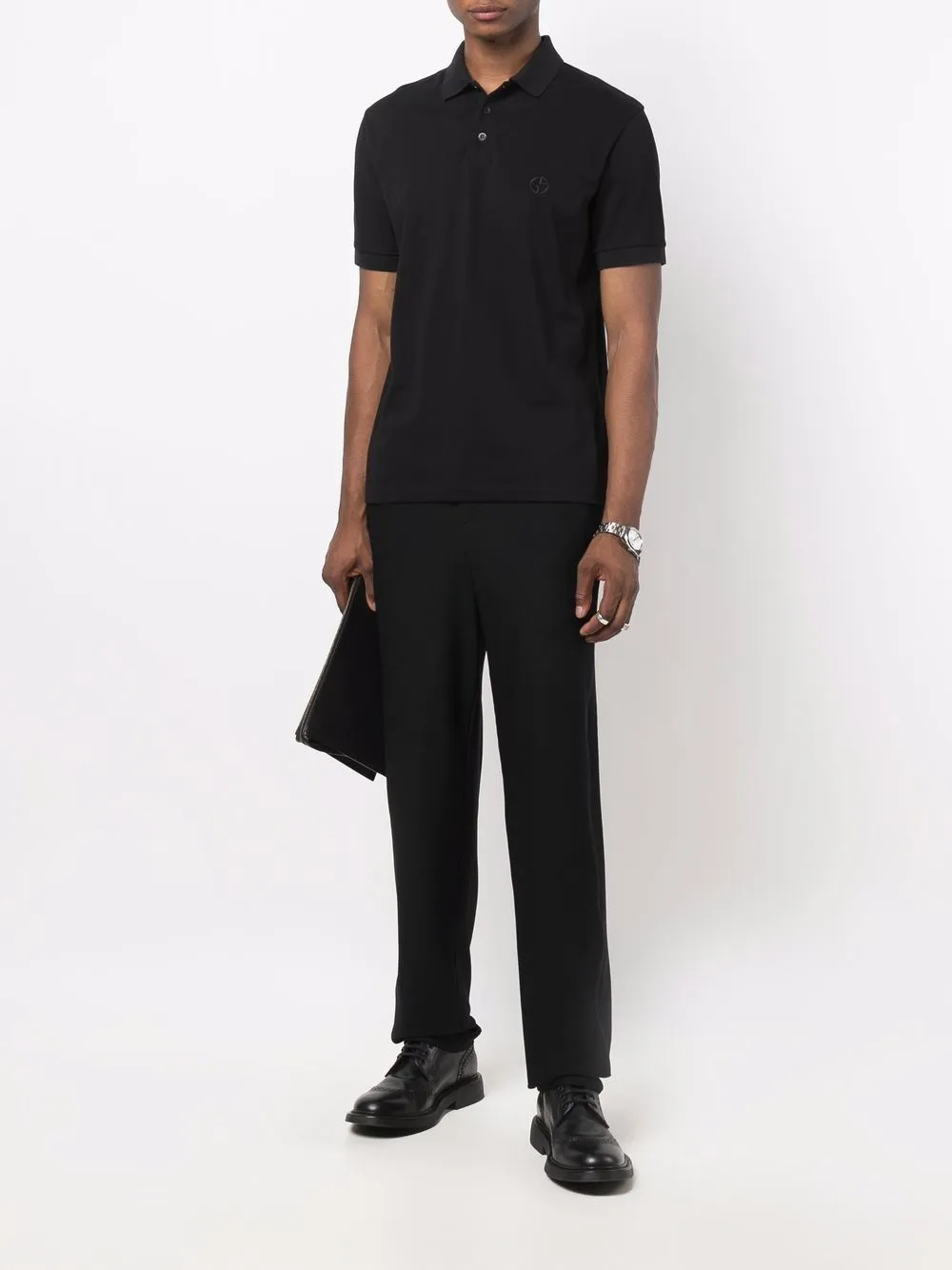 Logo Embroidered Short-Sleeved Polo Shirt