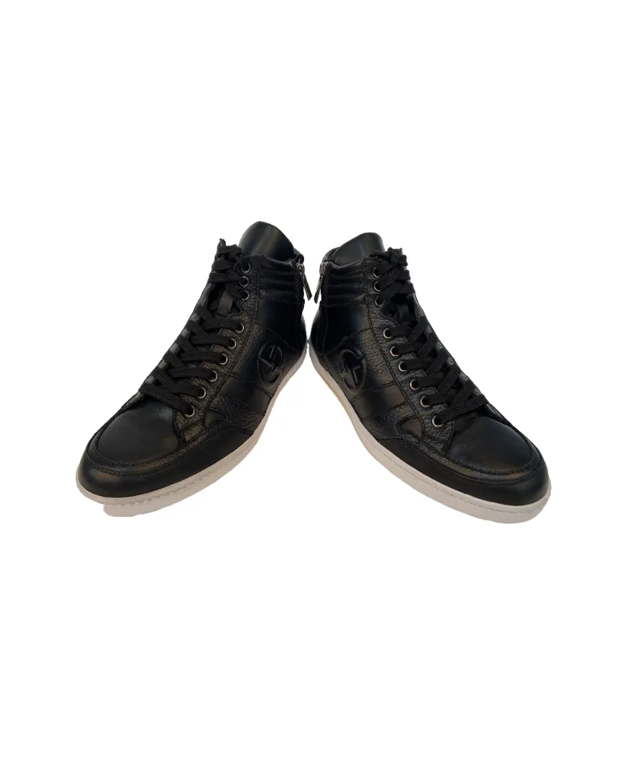 Black Lace-Up Casual Sneakers