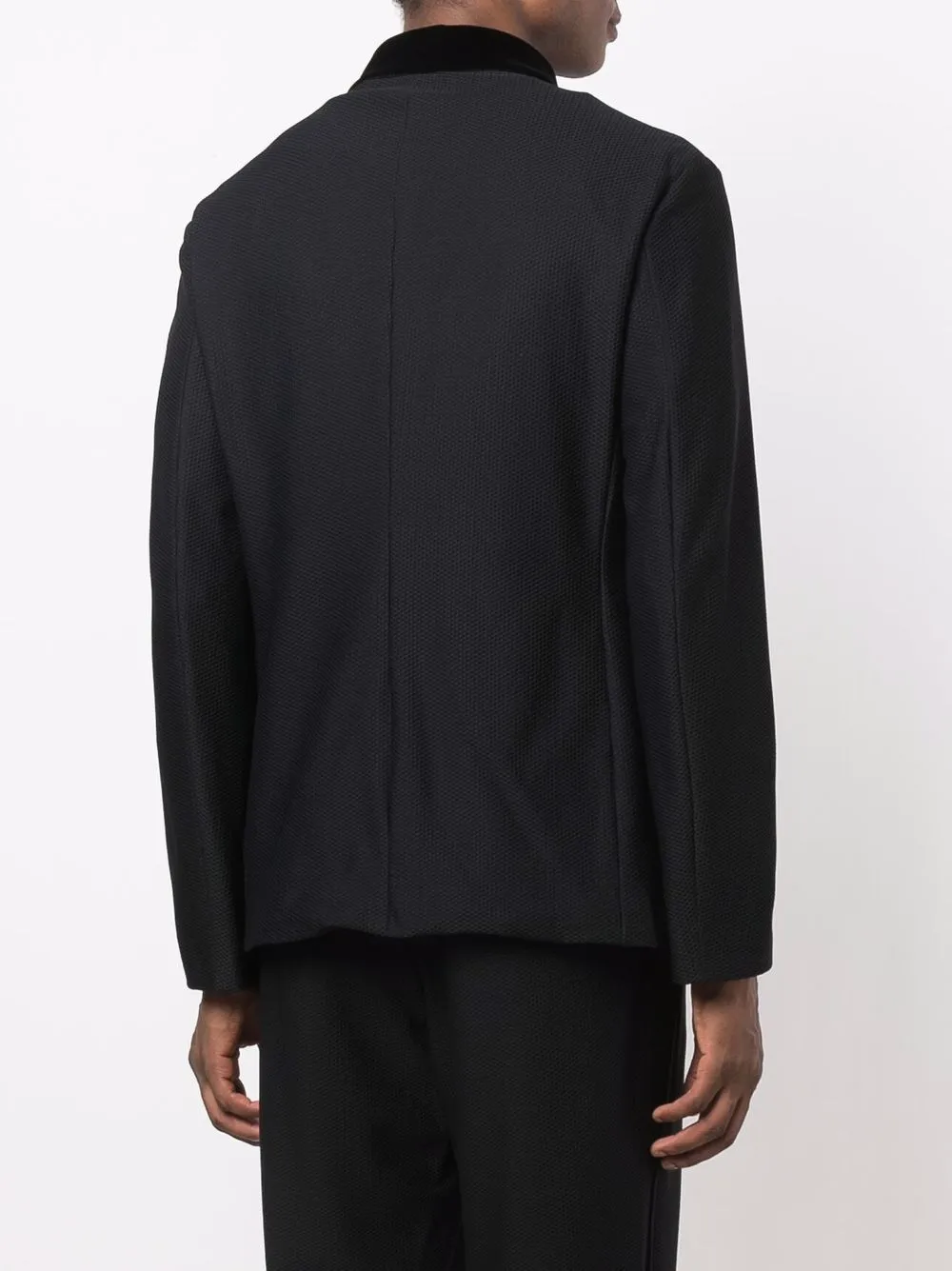 Contrast-Trim Single-Breasted Blazer