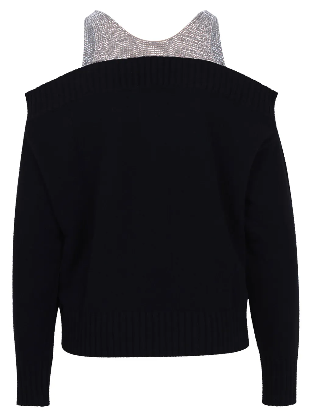 Crystal-Embellished Off-Shoulder Jumper