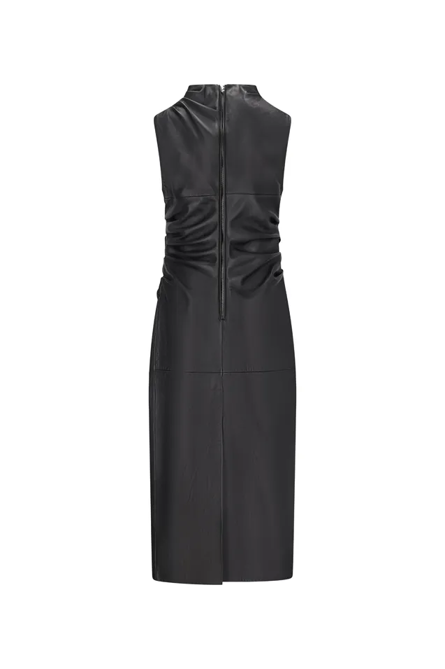 Sleeveless Leather Midi Dress
