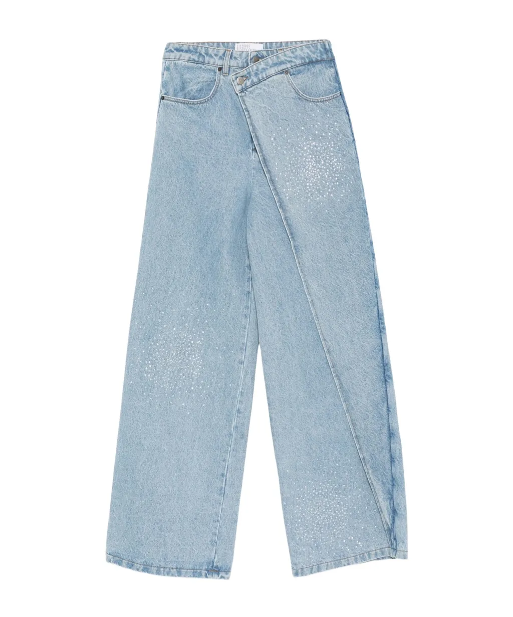 Embellished Wide-Leg Jeans