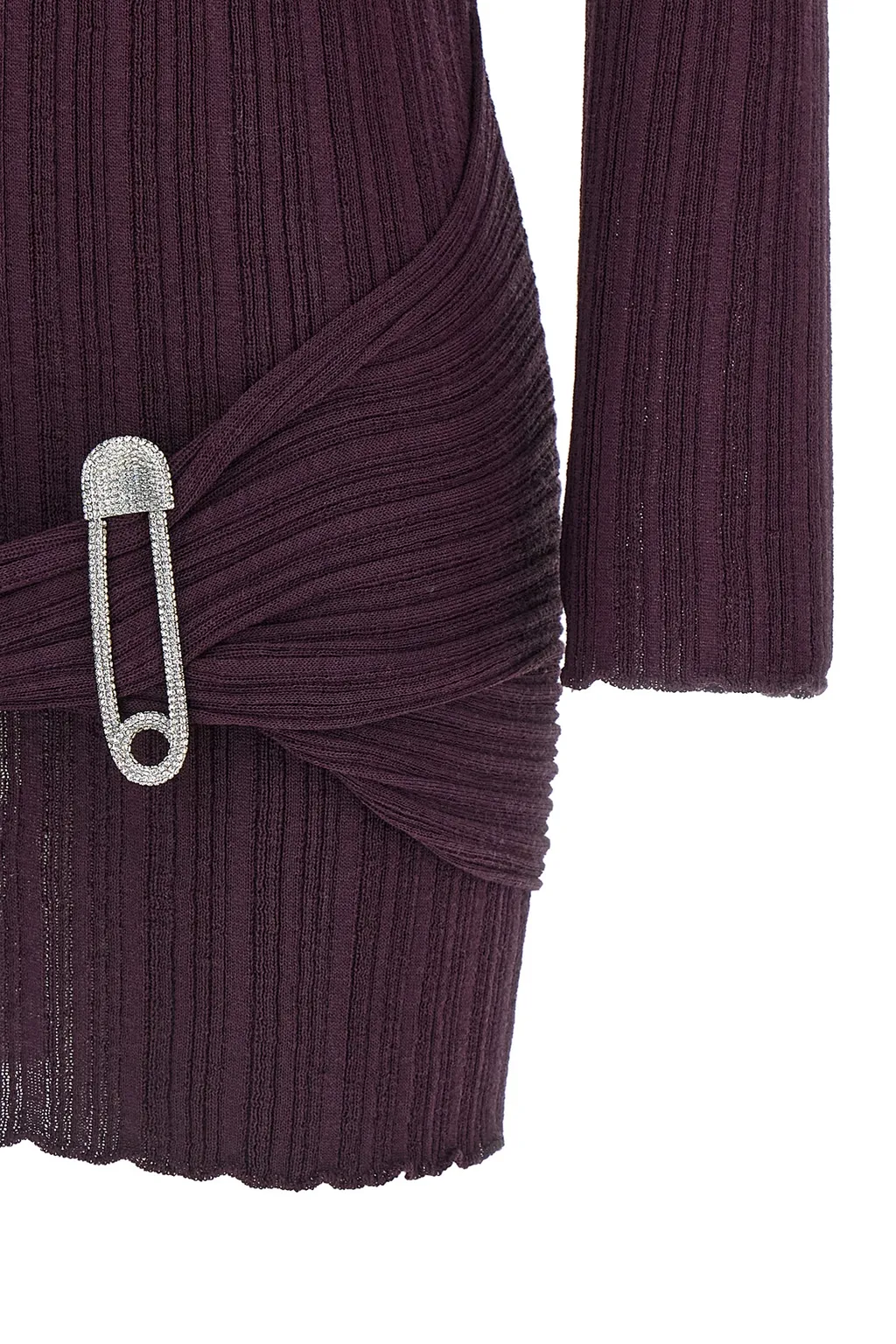 Jewel Brooch Mini Dress