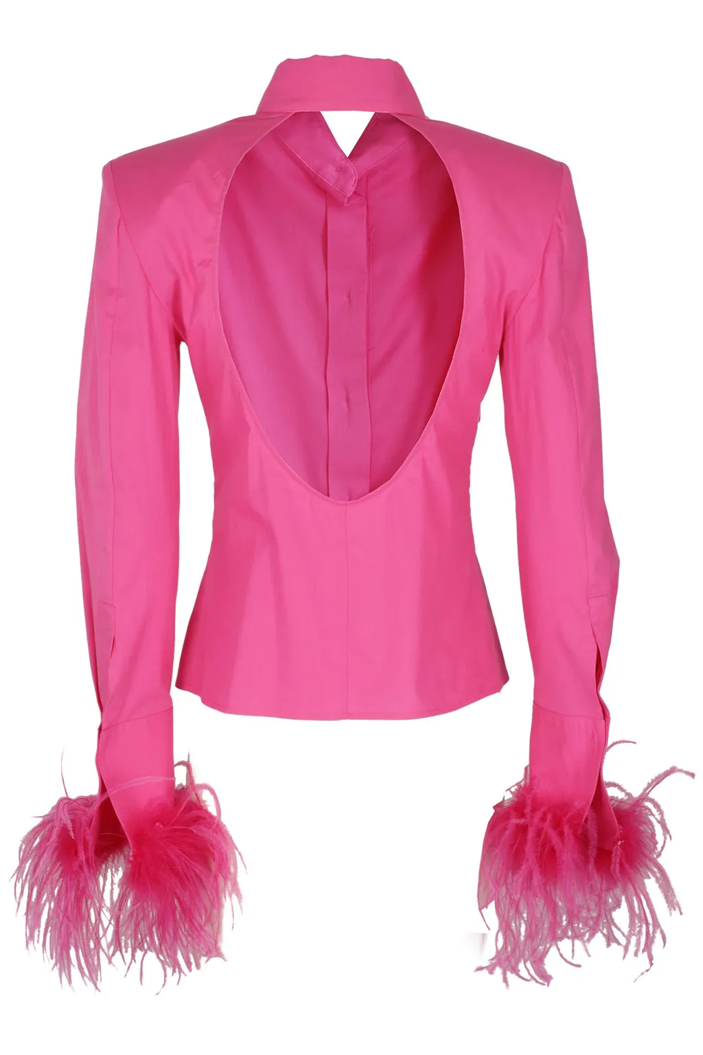 Feather-Trim Detail Shirt